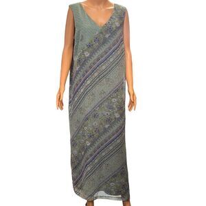 Norton McNaughton V-Neck Sleeveless Maxi Dress XLARGE